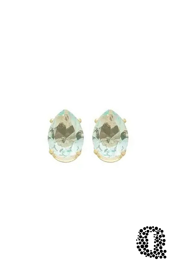 Brinco Gota Azul Claro Banho Ouro 18k