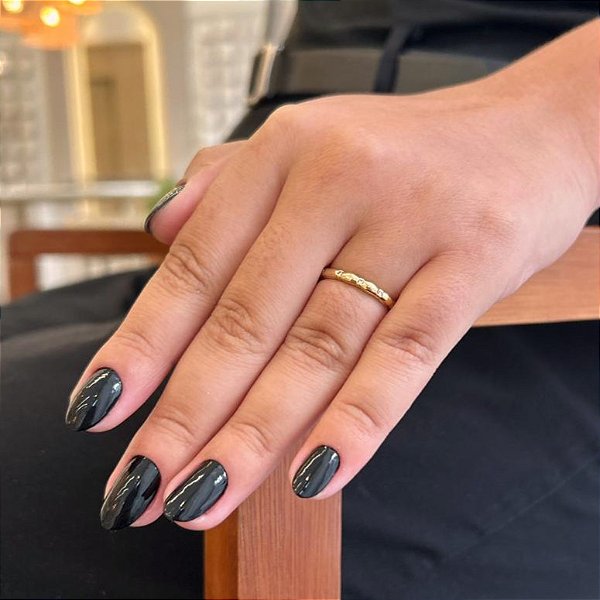 Anel Aliança Gominhos Zircônias Folheado a Ouro 18K