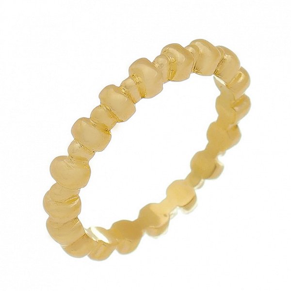 Anel Aro Bolinhas Lisas Folheado a Ouro 18K