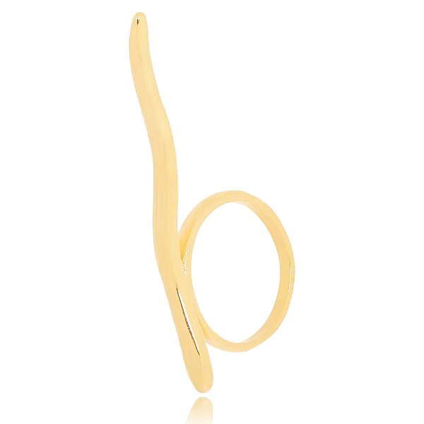 Anel Cobra Lateral Folheado a Ouro 18K