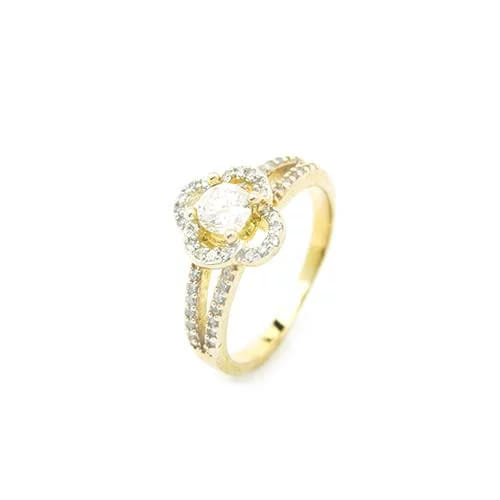 Anel Flor Mandala Folheado a Ouro 18K