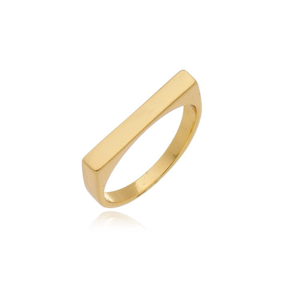 Anel Formato D Folheado a Ouro 18K