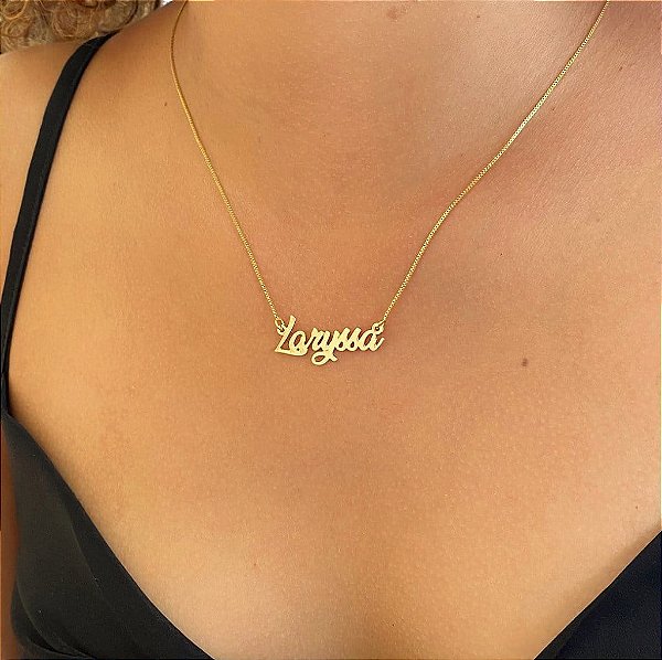 Colar Personalizado 1 Nome Folheado a Ouro 18K