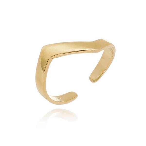 Anel Falange Degraus Regulável Folheado a Ouro 18K