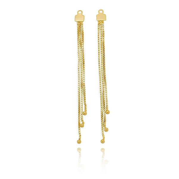 Aplique 3 Fios Grande Com Bola Folheado a Ouro 18K