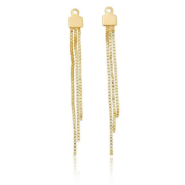 Aplique 3 Fios Médio Sem Bola Folheado a Ouro 18K