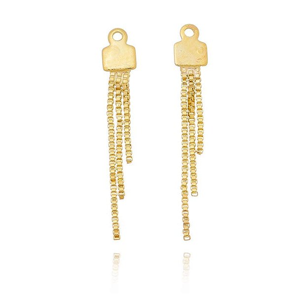 Aplique 3 Fios Pequeno Sem Bola Folheado a Ouro 18K