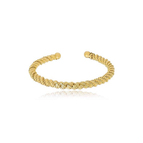 Bracelete Fio Quadrado Enrolado Folheado a Ouro 18K