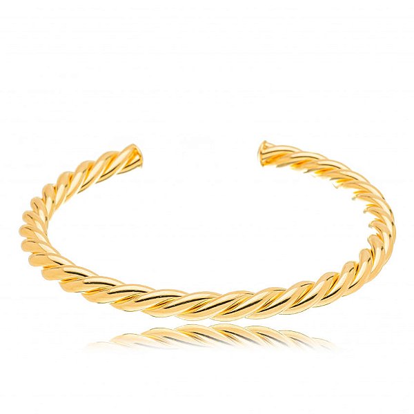 Bracelete Trançado Folheado a Ouro 18K