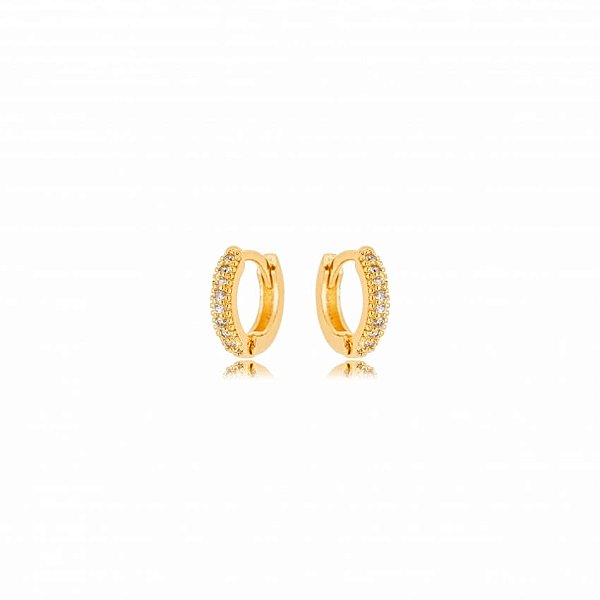 Brinco Argola Clássica 1 Fio Grande Folheado a Ouro 18K