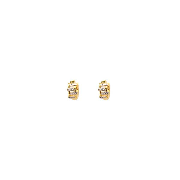 Brinco Argola Fios Cravejados Folheado a Ouro 18K