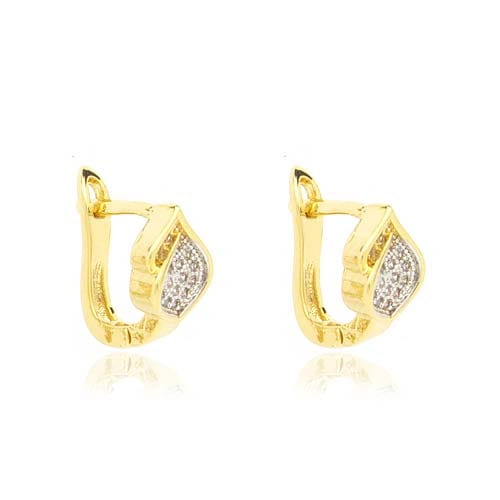 Brinco Argola Gota Dupla Folheado a Ouro 18K