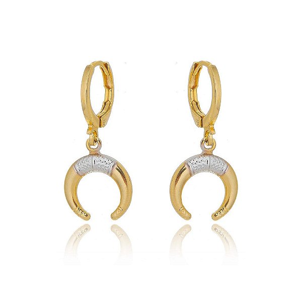 Brinco Argola Dente De Leão Folheado a Ouro 18K