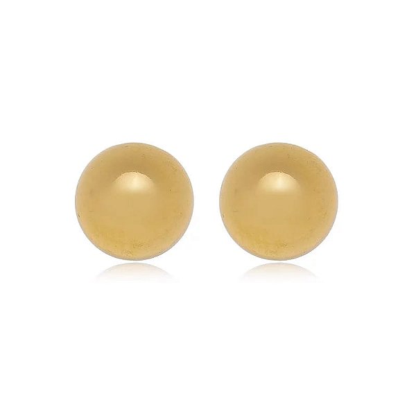 Brinco Bola 8Mm Folheado a Ouro 18K