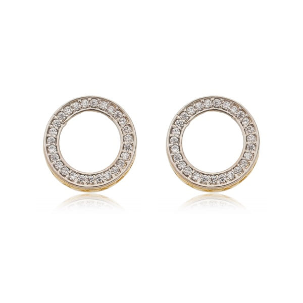 Brinco Circulo Cravejado Galeria Folheado a Ouro 18K