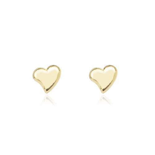 Brinco Coração Mini Desenhado Folheado a Ouro 18K