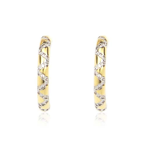 Brinco Earhook Egito Cristal Folheado a Ouro 18K