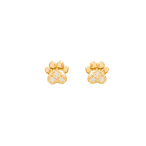 Brinco Patinha Cravejado Folheado a Ouro 18K