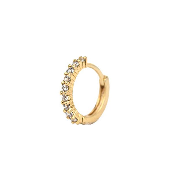 Brinco Piercing Argola 1 Fio Grande Folheado a Ouro 18K