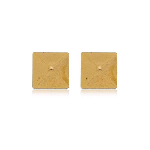 Brinco Pirâmide Grande Folheado a Ouro 18K
