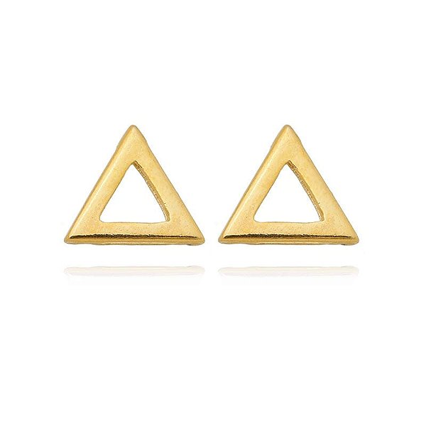 Brinco Triangulo Grande Folheado a Ouro 18K