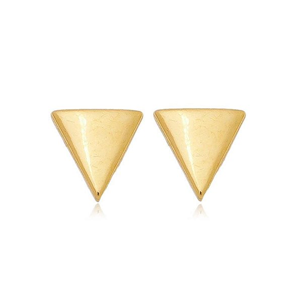 Brinco Triangulo Liso Folheado a Ouro 18K
