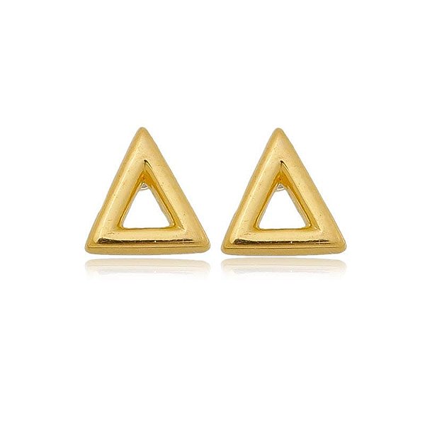 Brinco Triangulo Pequeno Folheado a Ouro 18K
