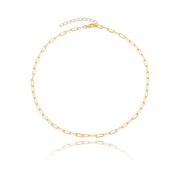 Colar 40Cm Cartier 0,70Mm Folheado a Ouro 18K