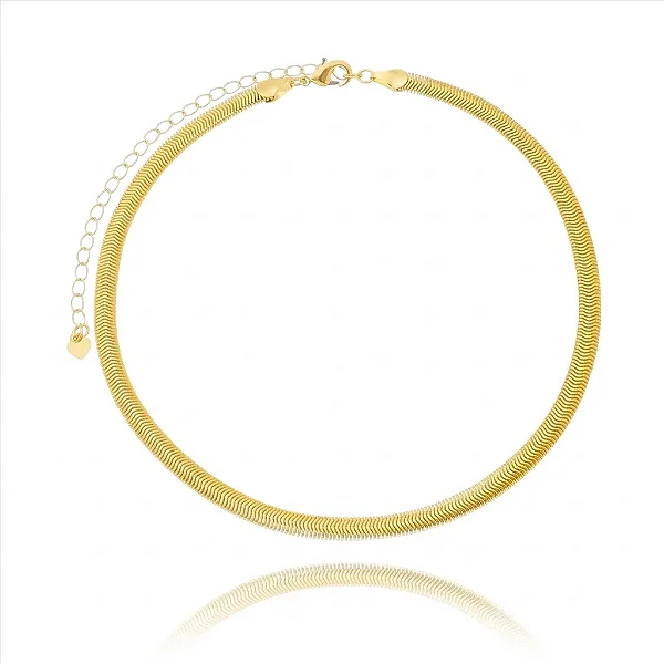 Colar 40Cm Snake Folheado a Ouro 18K