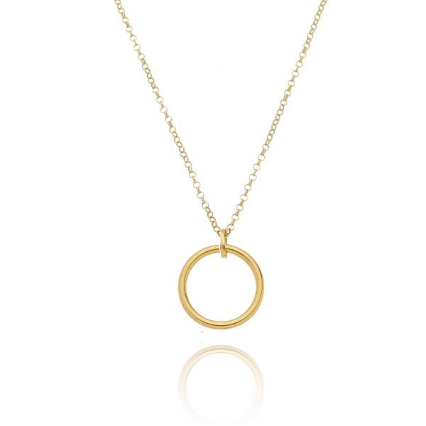 Colar Alianca Elo Portugues Folheado a Ouro 18K