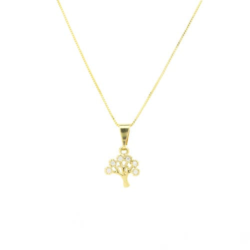 Colar Árvore Zircônias Folheado a Ouro 18K