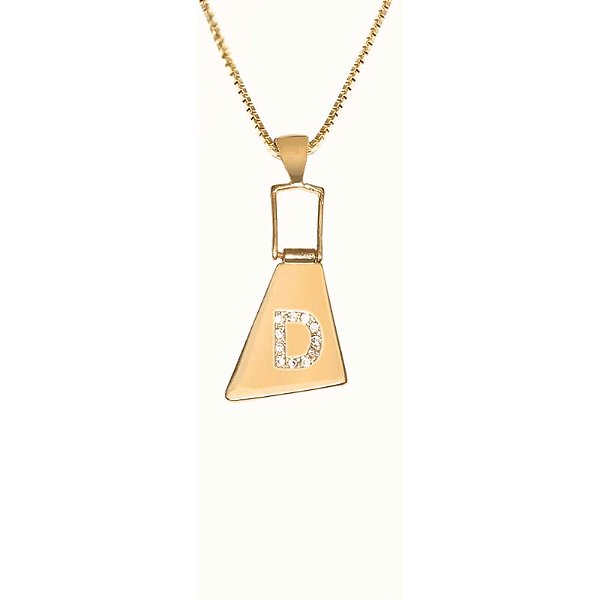 Colar Balança Letra D Folheado a Ouro 18K