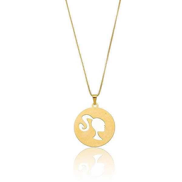 Colar Barbie Folheado a Ouro 18K
