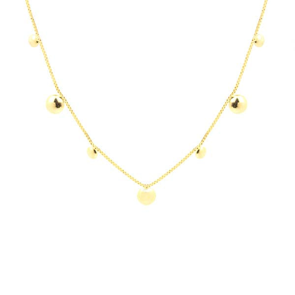 Colar Choker Meia Bola Folheado a Ouro 18K