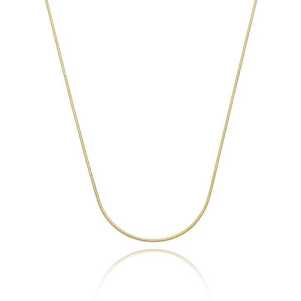Colar Choker Rabo De Rato Liso Folheado a Ouro 18K
