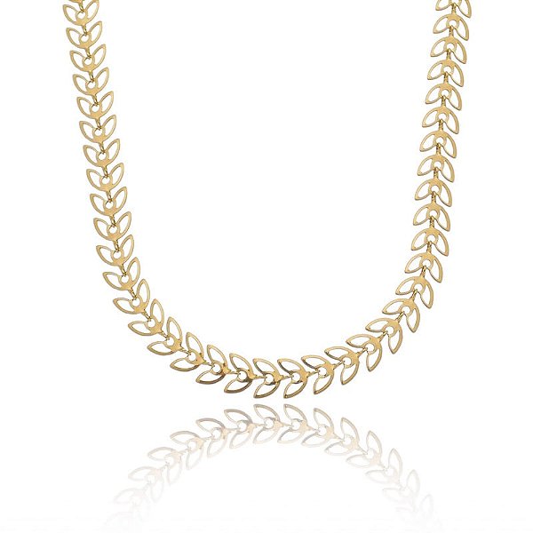 Colar Choker Setinha Vazado Folheado a Ouro 18K