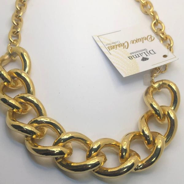 Colar Dois Elos Folheado a Ouro 18K