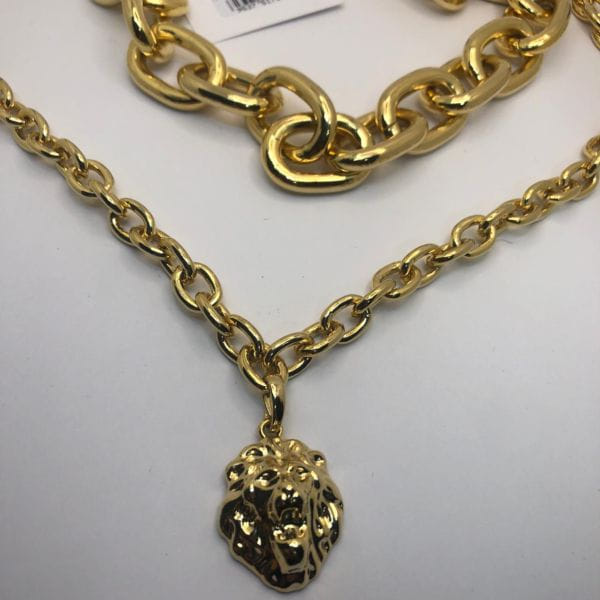 Colar Duplo Grande Pingentes Variados Folheado a Ouro 18K