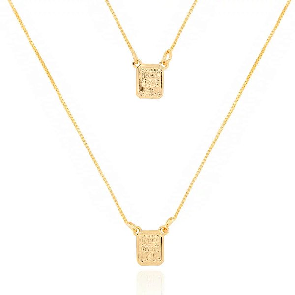 Colar Escapulário Clássico Folheado a Ouro 18K