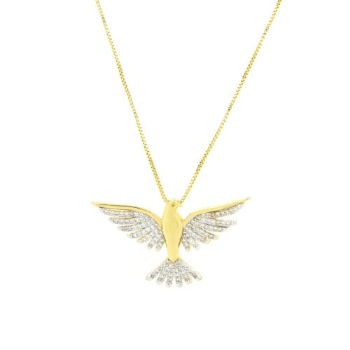 Colar Fenix Cravejado Folheado a Ouro 18K