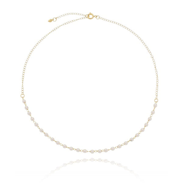 Colar Infantil Pérolas Folheado a Ouro 18K