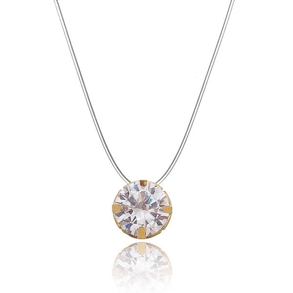Colar Nylon Ponto De Luz G Folheado a Ouro 18K