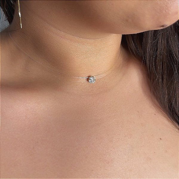 Colar Nylon Ponto De Luz M Folheado a Ouro 18K