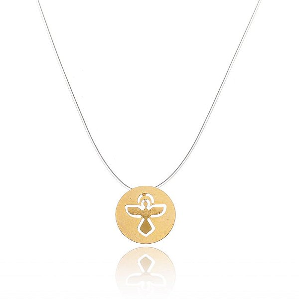 Colar Nylon Redondo Anjinho Folheado a Ouro 18K