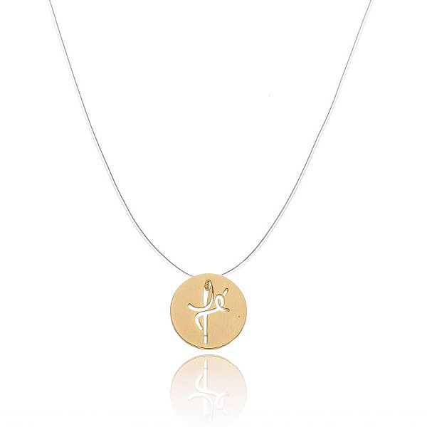 Colar Nylon Redondo Fé Folheado a Ouro 18K