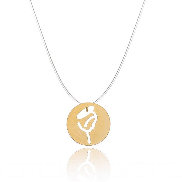 Colar Nylon Redondo Maria Folheado a Ouro 18K