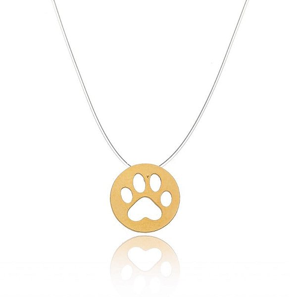 Colar Nylon Redondo Patinha Folheado a Ouro 18K