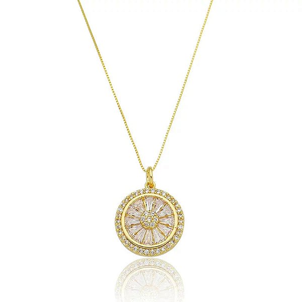 Colar Pizza Roda Folheado a Ouro 18K