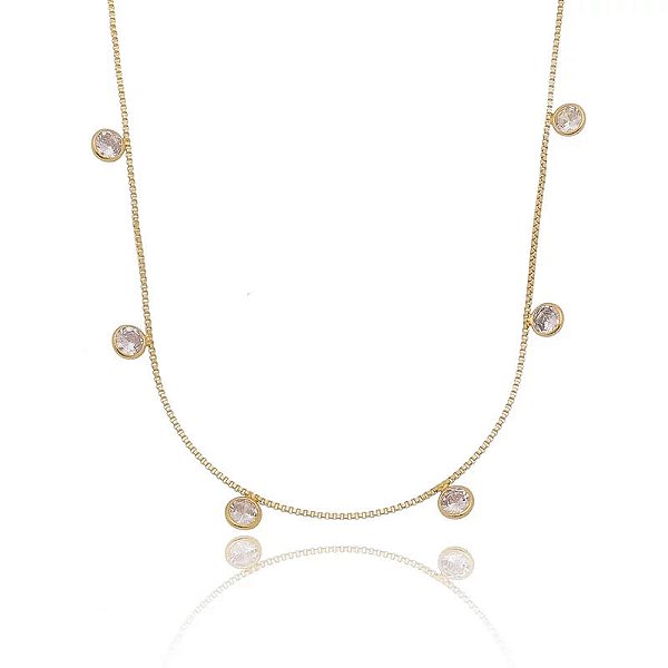 Colar Tifanny 70Cm Folheado a Ouro 18K