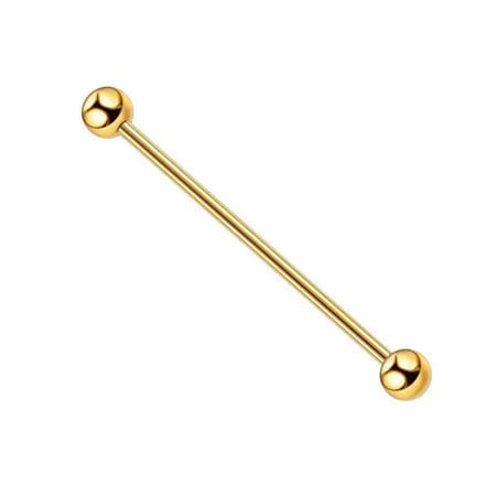 Piercing 40Mm Bastão Folheado a Ouro 18K